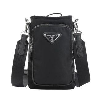 Prada Re-Nylon Phone Holder - male - Prada - Cross Body Bags - Black - ONE SIZE - Bags