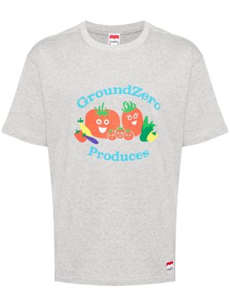 Ground-Zero graphic-print cotton T-shirt - unisex - Cotton - L - Grey