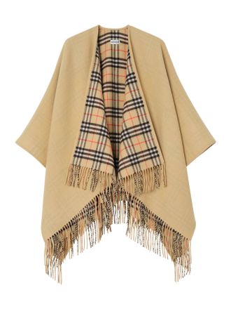 Burberry REVERSIBLE CHECK WOOL CAPE - Burberry - Woman