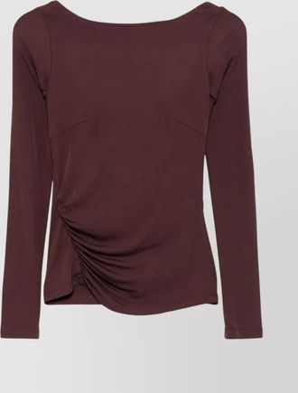 Elisabetta Franchi appliqu&eacute; logo boat neck top