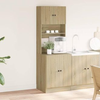 Berkfield Home Kitchen Cabinet Sonoma Oak 60x50x180 cm Engineered Wood in Tan | Size: 60 x 50 x 180 cm