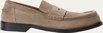 Loewe Mens Suede Penny Loafers