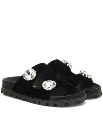 Miu Miu Embellished velvet sandals