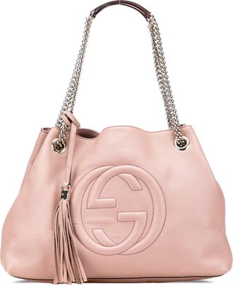 Gucci Pre-owned Womens Soho Tote Embossed Logo - Coral Leather - One Size