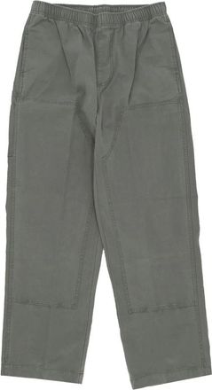 Obey Canvas Broek met Dubbele Stof Knie - Heren - Straight fit broeken - Groen - XL - Katoen - Broeken