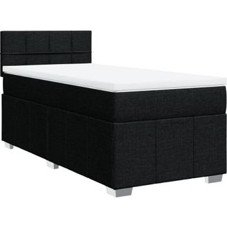 vidaXL Cama Box Spring Con Colch&oacute;n Tela Negro 80x200 Cm Vidaxl
