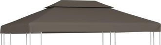 vidaXL Toldo De Cenador 2 Niveles 310 G/m&sup2; 4x3 M Gris Topo Vidaxl