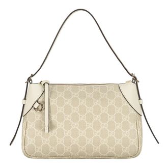 Gucci GG Emblem Small Shoulder Bag - female - Gucci - Shoulder Bags - Beige - ONE SIZE - Bags
