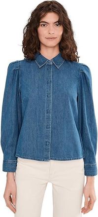 Madewell Puff Sleeve Fitted Shirt In Petersburg Wash Womens Clothing Petersburg Wash : XL (Womens 14-16), Cotton/Denim