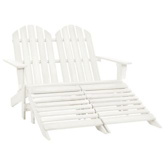 vidaXL Vidaxl - Silla Adirondack De Jard&iacute;n 2 Plazas Madera Maciza Abeto Blanco