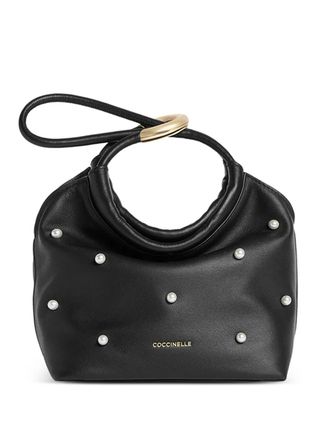 Coccinelle small Finn embellished tote bag - Black
