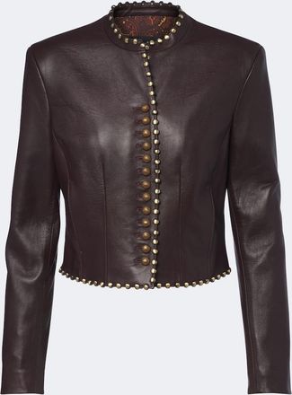 Etro Giacca in pelle con borchie