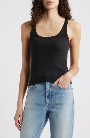 Rag & Bone The Essential Rib Tank in Black at Nordstrom, Size X-Large
