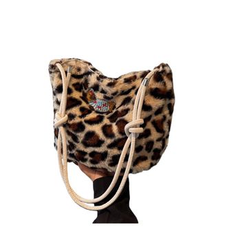 Generic Faux Plush Winter Crossbody Bucket Bag Womens Shoulder Handbag