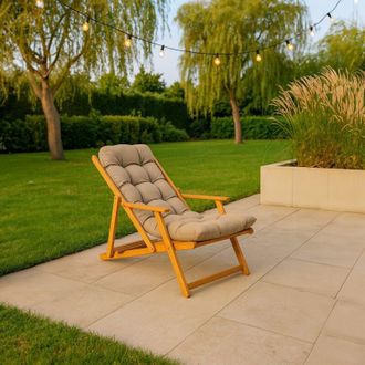 Dmora Silla De Exterior Stintino, Respaldo Reclinable, Marr&oacute;n