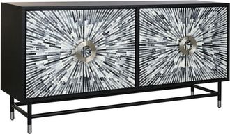 DKD Home Decor Credenza DKD Home Decor 160 x 40 x 80 cm Nero Grigio Bianco Osso Resina Legno MDF