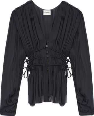 Isabel Marant Axeline top - women - Viscose - 38 - Black