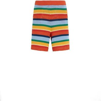 Marni Casual Shorts, male, Multicolor, L, Striped Crochet Knit Shorts