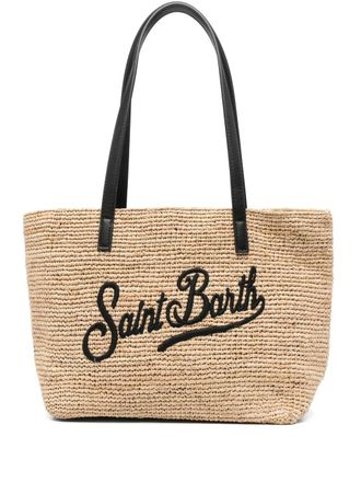 トートバッグ MC2 Saint Barth VANITY - Canvas bag with heart print Mc2 Saint Barth Heart print bag in beige and blue