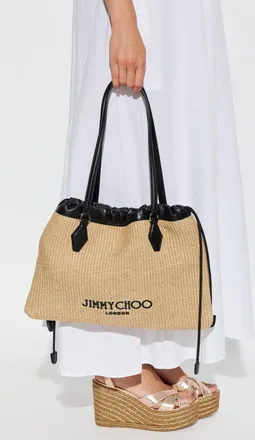 Jimmy Choo London Drawstring Bag, Womens, Beige