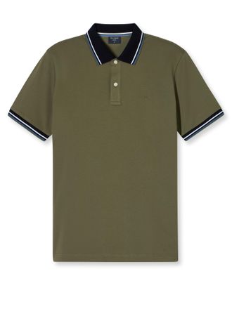 Olymp Poloshirt OLYMP Casual, Herren, Gr. XXL, gr&uuml;n (oliv), Piqu&eacute;, Obermaterial: 100% Baumwolle, Shirts Poloshirt, farbliche Kontrast-Details