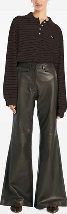 Rotate long-sleeve polo top - Brown