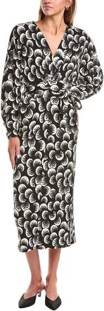 Diane Von F&uuml;rstenberg Zidane Tie Waist Wool-Blend Midi Dress