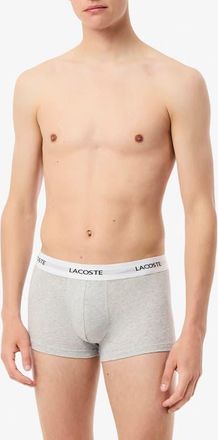 Lacoste Assorted 3-Pack Core Essentials Trunks in Nua Black/White-Silver Chine at Nordstrom, Size X-Large