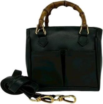 Gucci Pre-owned Handbags, female, Black, Size: ONE SIZE Pre-owned Leather 2way Bag