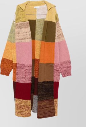 Dries Van Noten long patchwork coat ribbed cuffs