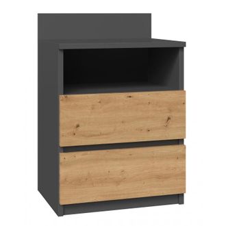 Topeshop ASTER T1 - Comodino con 2 cassetti - 59x40x32 cm - Comodino - Stile scandinavo