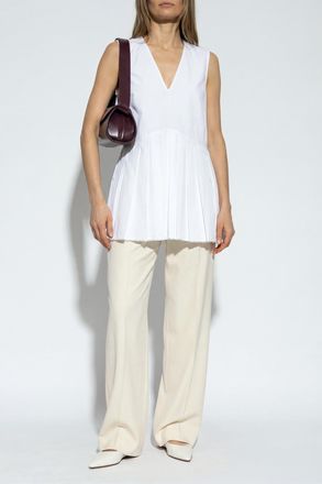 Jil Sander Wool Wide-leg Trousers, Womens, Cream