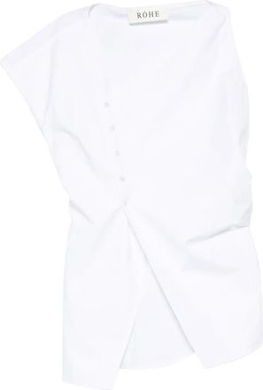 R&oacute;he Top asimmetrico drappeggiato - Bianco
