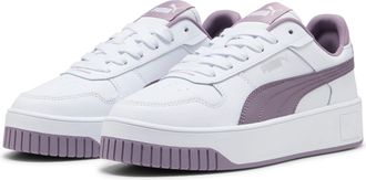 Puma Sneaker PUMA CARINA STREET, Damen, Gr. 38,5, puma wei&szlig;, plum jam, puma silber, Leder, unifarben, Schuhe Sneaker