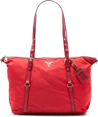 Prada Pre-owned Prada Saffiano Trimmed Tessuto Zip Top Convertible Tote Ladies 0N4K4MSGZ82PCJ0Y