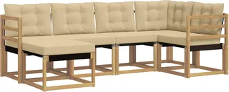 vidaXL Conjunto De Sof&aacute;s De Exterior 6 Uds. Y Beige Vidaxl