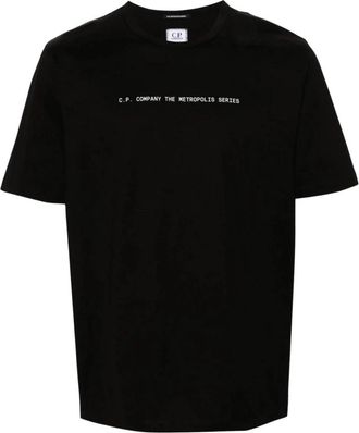 C.P. Company T-shirt met ronde hals en print - Heren - T-shirts - Zwart - S - Tops