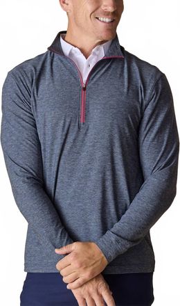 Straight Down Crusher Quarter Zip Pullover In Grey/red