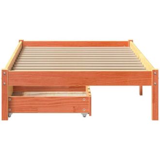 vidaXL Estructura De Cama Sin Colch&oacute;n Madera Maciza Marr&oacute;n 90x190 Cm Vidaxl