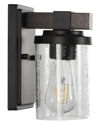 Jonathan Y Designs Jonathan Y Bungalow 4.5In 1-Light Iron/Seeded Glass Rustic Farmhouse Led Vanity Light