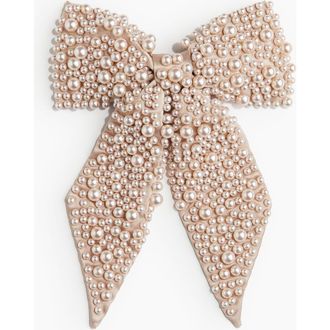 H&M Bow-decorated Hair Clip in Beige at Nordstrom