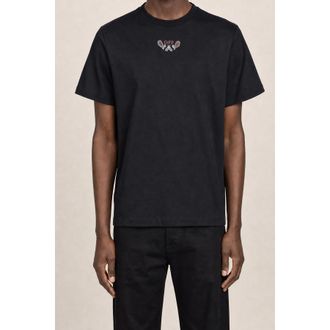 Off-white Mens Black Cotton Short Sleeve Crewneck Shirt, Size M