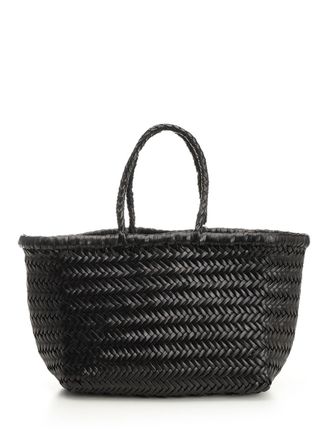 Dragon Diffusion Woven Leather Basket Small Handbags Nero-Donna