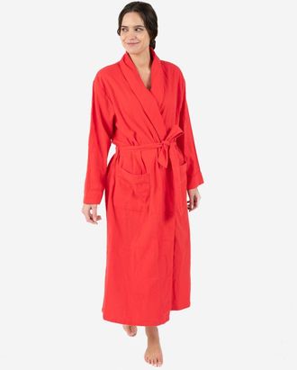 Leveret Womens Flannel Robe, 100% Cotton in Red at Nordstrom, Size Xx-Large