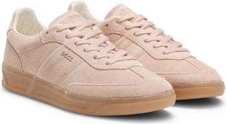 BOSS Rubber-sole trainers in suede
