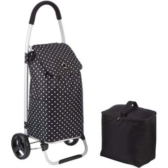 KitchenCraft Carrello spesa pieghevole su ruote con borsa termica rimovibile per alimenti surgelati, in metallo robusto e poliestere resistente alla pioggia, 45 x
