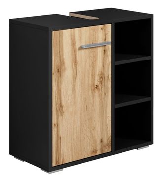 Badplaats Mueble Bajo Lavabo Neptunus 60 X 28 X 60 Cm - Roble Con Negro