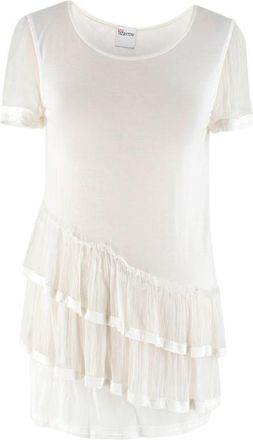 Red Valentino Silk White Tiered Long Top Size S