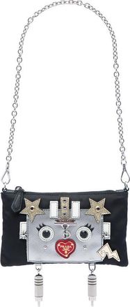 Prada Pre-owned Prada Tessuto Saffiano Robot Chain Shoulder Bag Ladies GV9V8Q7YRQ18AS8J