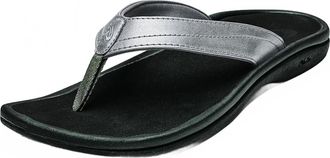 Olukai Womens Ohana Beach Sandal In Pewter/black